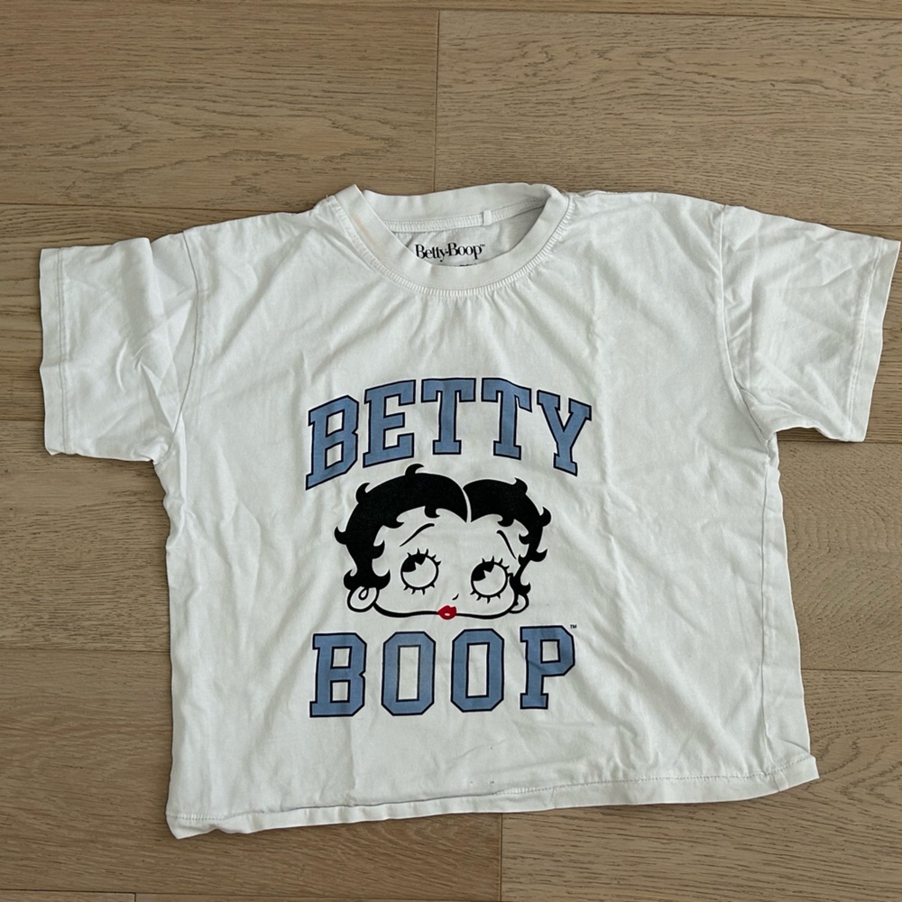 Betty Boop White Kids Short Sleeve Tee
